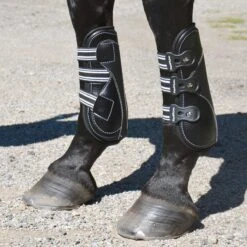 EquiFit D-Teq Open Front Black Ostrich Boots